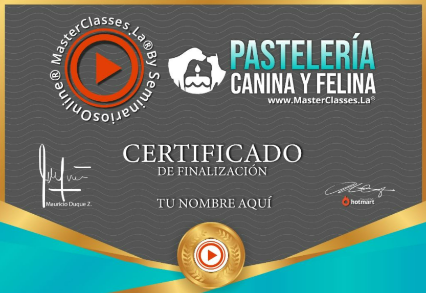 certificado pasteleria canina
